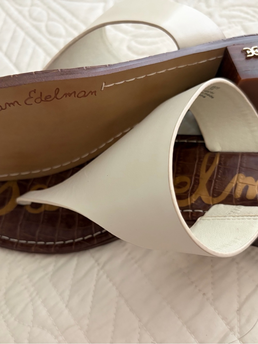 Sam Edelman Off White Leather Thong Sandals - Picture 3 of 3